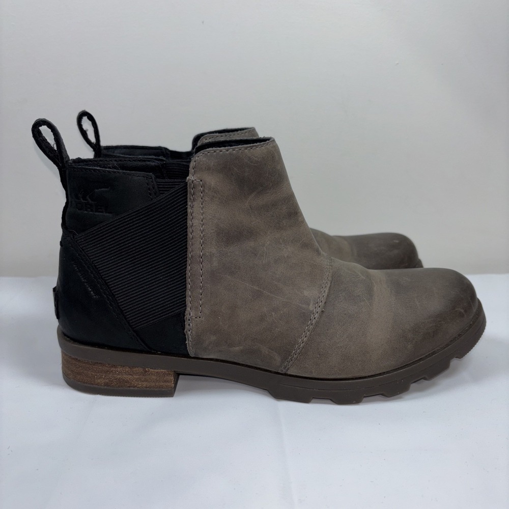 Sorel Emelie Womens 7.5 Chelsea Pull On Bootie NL3719-052 Boots Combat Moto Bike